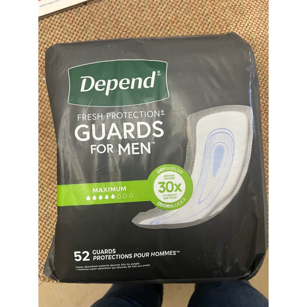 Depend Fresh Protection Guards for Men Maximum Absorbency 52 Count Pack